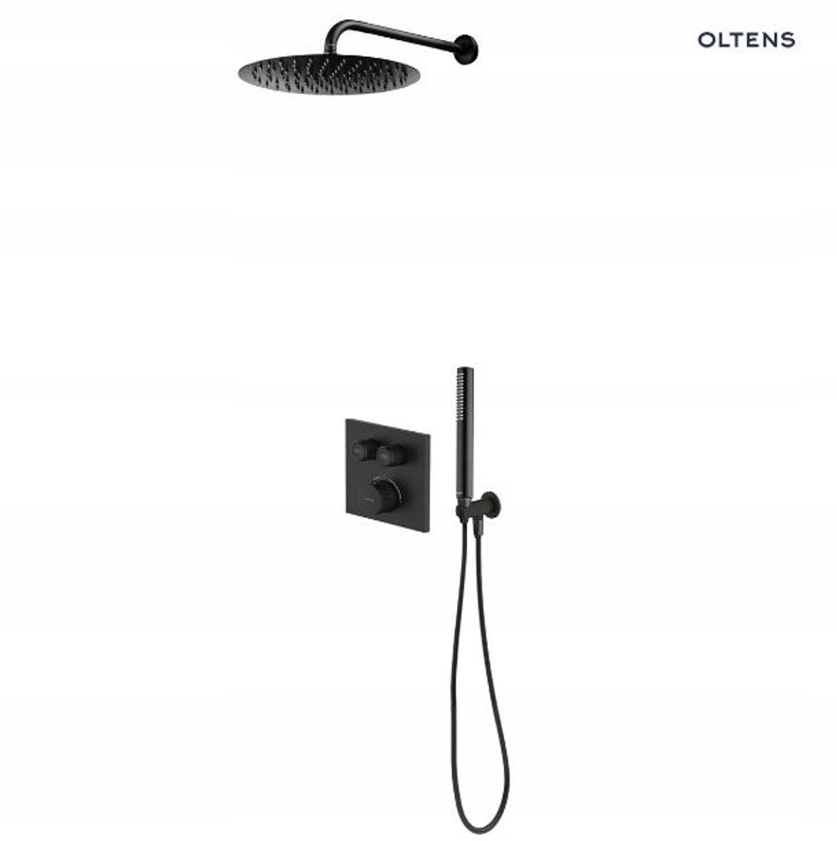Oltens Onega Thermostatische Inbouw Doucheset met 30cm Regendouche, Mat Zwart