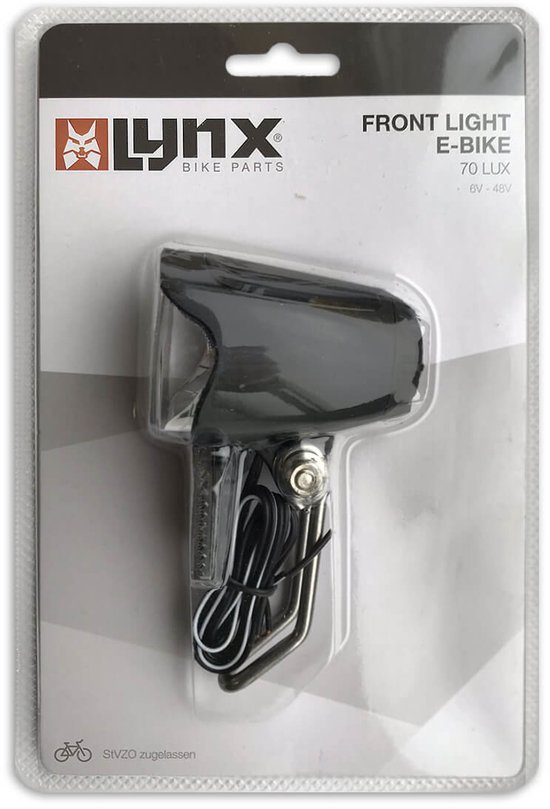 LYNX Koplamp E-bike Led 70 Lux - fiets - zwart - 90 meter zicht — afbeelding 2