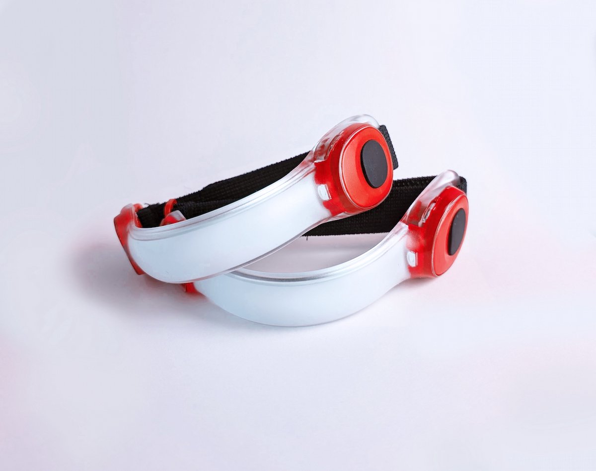 Led armband hardloopverlichting - Set 2 stuks Hardlooplampjes incl. batterij - arm LED verlichting - Kleur: Rood