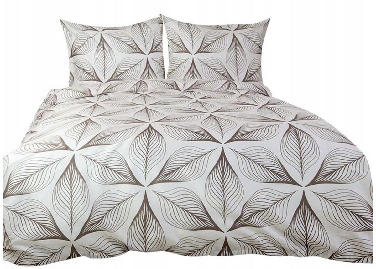 Darymex Katoen Satijn Beddengoed 160x200 cm - Beige Bladeren
