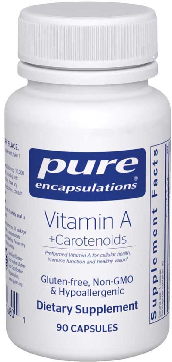 Pure Encapsulations Vitamin A+ Carotenoid Capsules 90 Eenheden Transparant