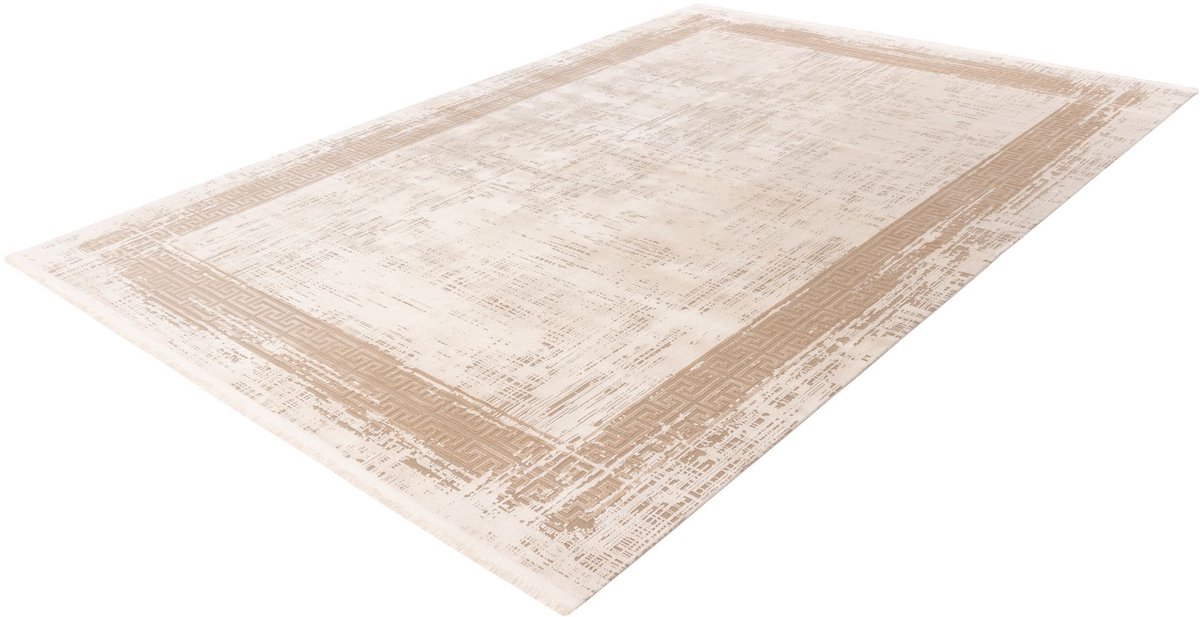 Batucci Vloerkleed - Modern Tapijt - 3D Effect - Beige en Zilver - Luxe en Duurzaam - Hotelsjiek Design 200x290 cm