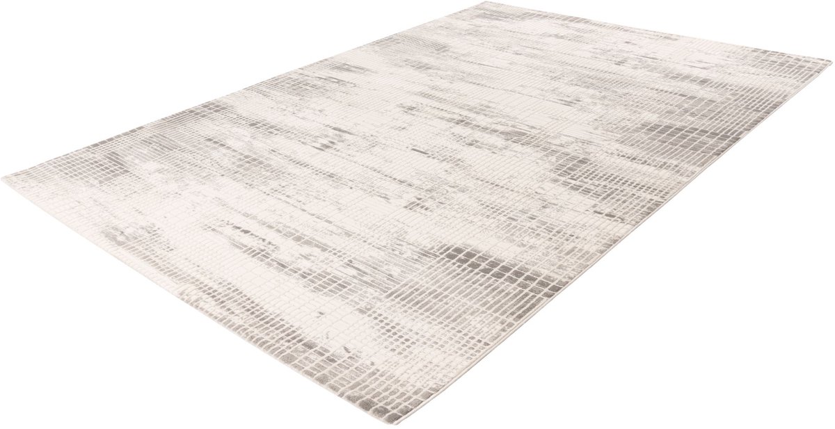 Batucci Vloerkleed - Japandi Stijl - 3D Blokjes Tapijt - Zilver Grijs - Modern en Onderhoudsvriendelijk - Luxe Uitstraling