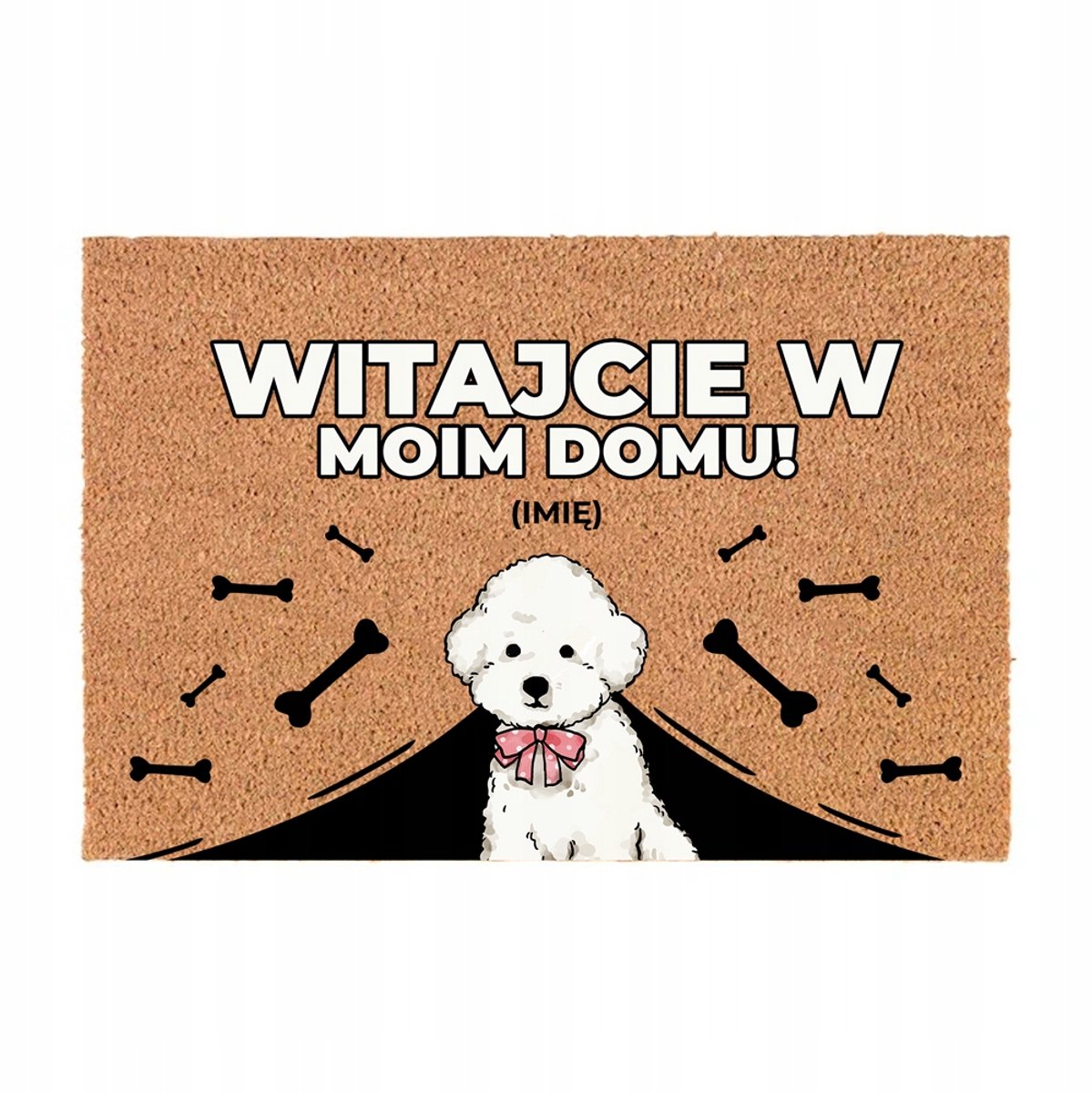 TabPrint Kokosmat Deurmat met Naam of Patroon - 40x60cm - Cadeau Idee Beige