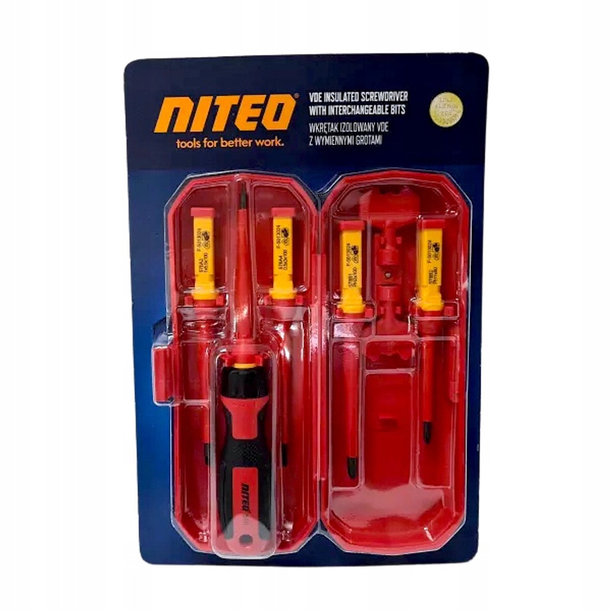 Niteo VDE Geïsoleerde Schroevendraaier Set met Bits & Etui (8 Delig)