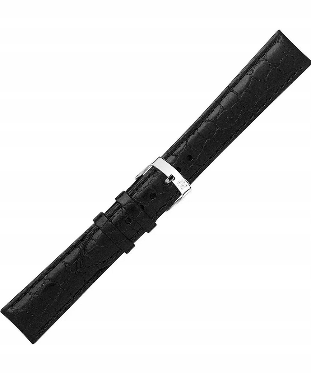 Morellato Liverpool Coccodrillo Horlogeband 19 mm Zwart Leer