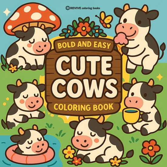 Bold & Easy Stress Relief Coloring Books- Bold & Easy Cute C ... - cover