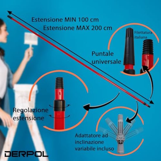 Universele Telescoopstang 4 Meter - Verstelbare Stang voor Verfrollers, Spinmachines en Reiniging — afbeelding 5