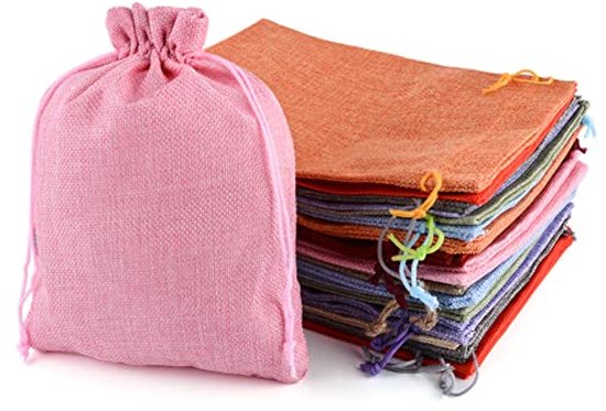 50pcs Natuurlijke Jute Zakken Linnen Zakjes Zakken Met Trekkoord Jute Zakken Herbruikbare Eco Vriendelijke Kleine Opbergtas Zakken