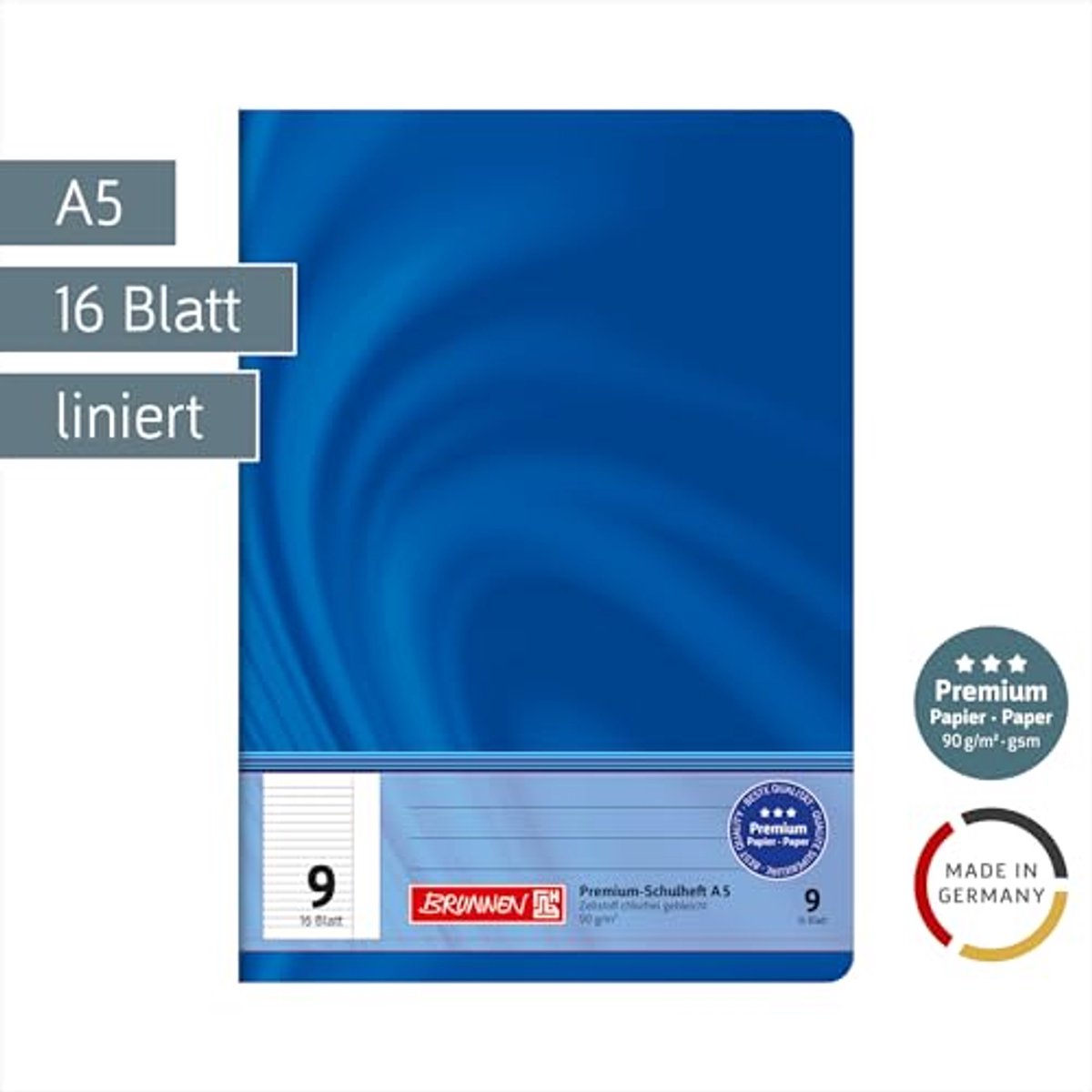 A5 School Notebook - 16 Sheets, Lined, with Border
