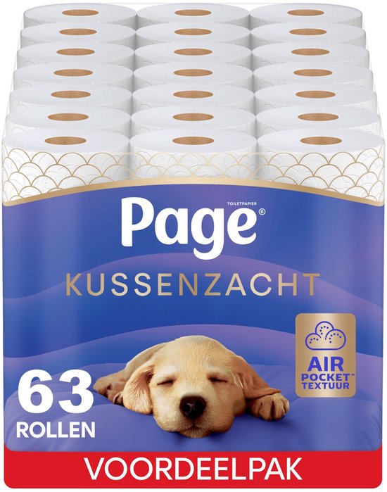 Page® toiletpapier - Kussenzacht wc papier - 63 rollen - Ultiem comfort - Voordeelverpakking