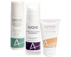 Avoyd PigmentatiePluspakket man - Set van 3 producten - Avoyd Double Delight 90ml + Avoyd Immaculate Man 50ml + Avoyd Rub 'n Scrub 125ml - Voorkomt ingegroeide haartjes, scheerirritatie, scheerbultjes & pigmentatie