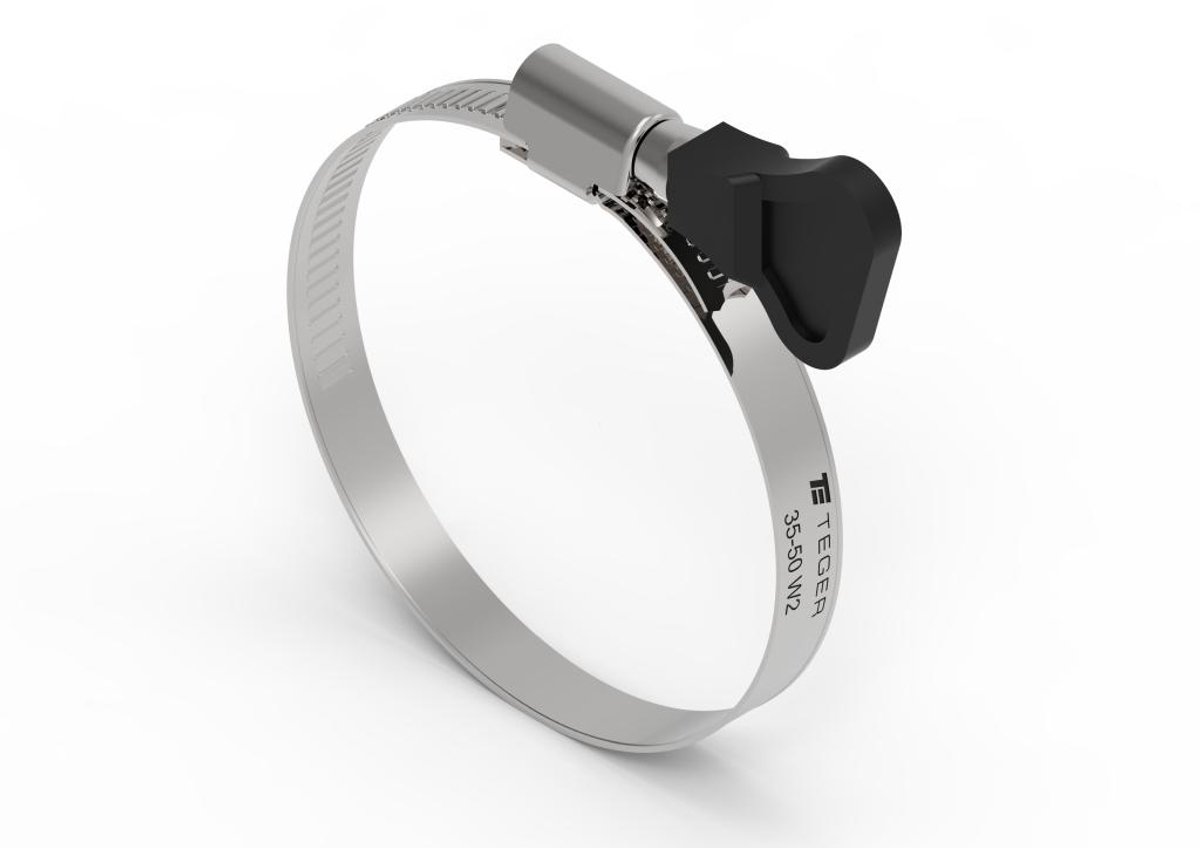 Teger Slangklem RVS 35-50mm met Knop - W2 Serie