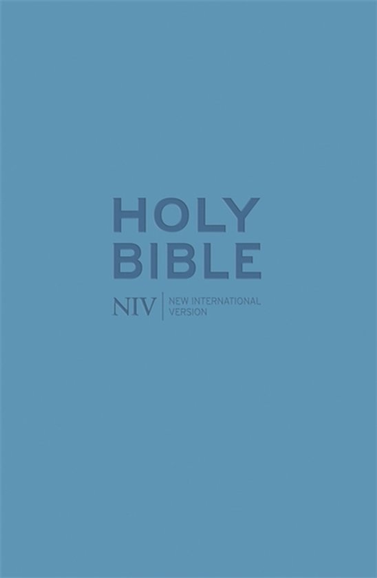 Koraalrode kaft van de NIV Holy Bible met ritssluiting.