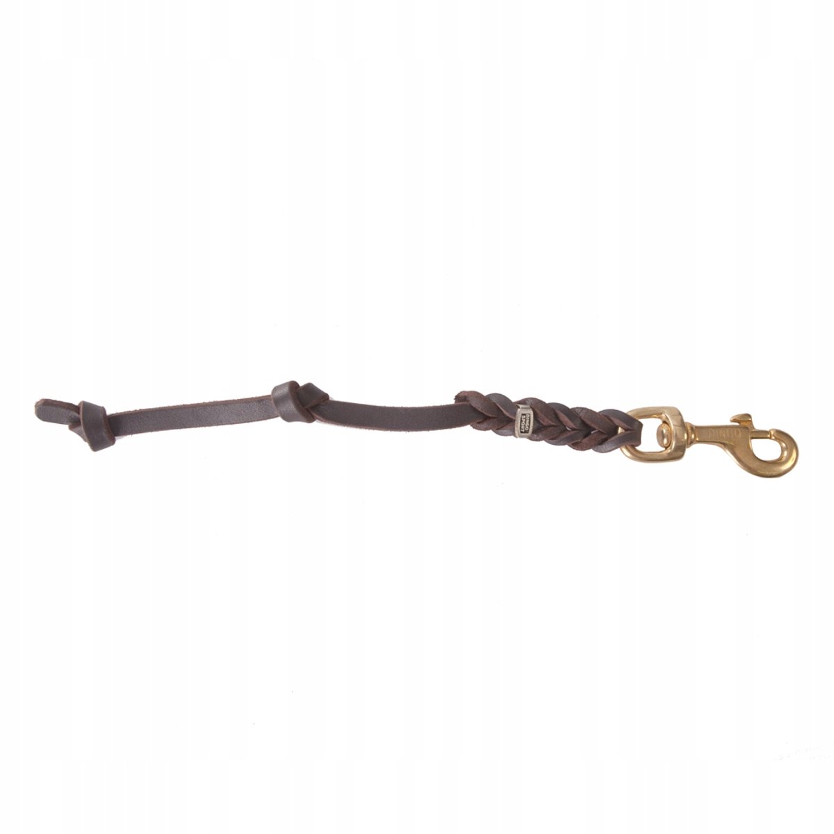 Dingo Gear Leren Hondensnoer met 2 Knopen - 30cm Bruin