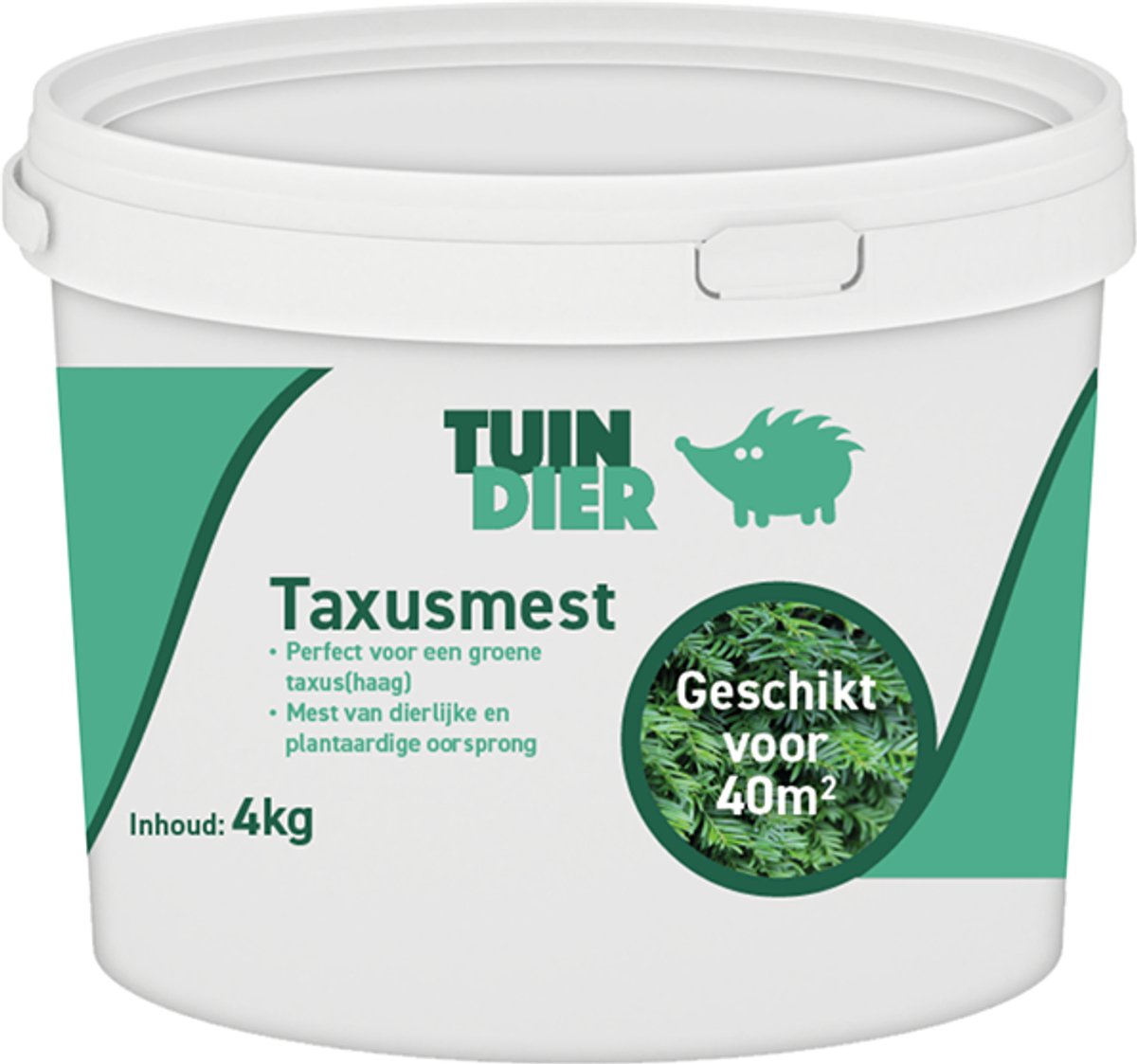 Taxus mest | TUIN-DIER® | Taxus meststof | Taxus voeding | Taxusmest | 100% natuurlijk | In handige bewaaremmer | 4.000 gram | 4 kilogram