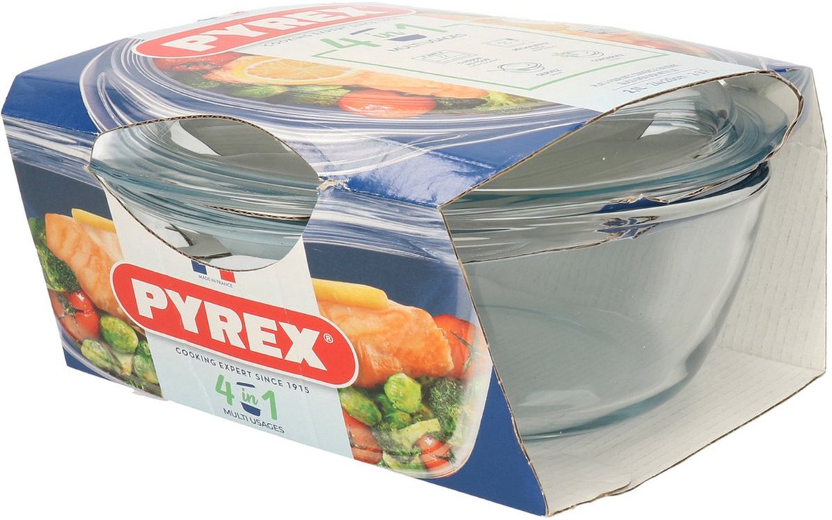 Pyrex Ovenschaal - Braadslede - 1+ 0.4 liter - Rond - Met deksel - glas - 21 x 18 x 10 cm — cadeau in Koken & Dineren - foto 3