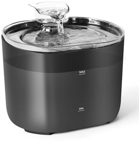 Veken Innovation Award Winnaar RVS Cat Waterfontein, 94 oz/2,8 l Huisdier Fontein Hond Waterdispenser met Vervangende Filters & Siliconen Mat, Geschenken voor Kerstmis, Katten, Honden, Huisdieren