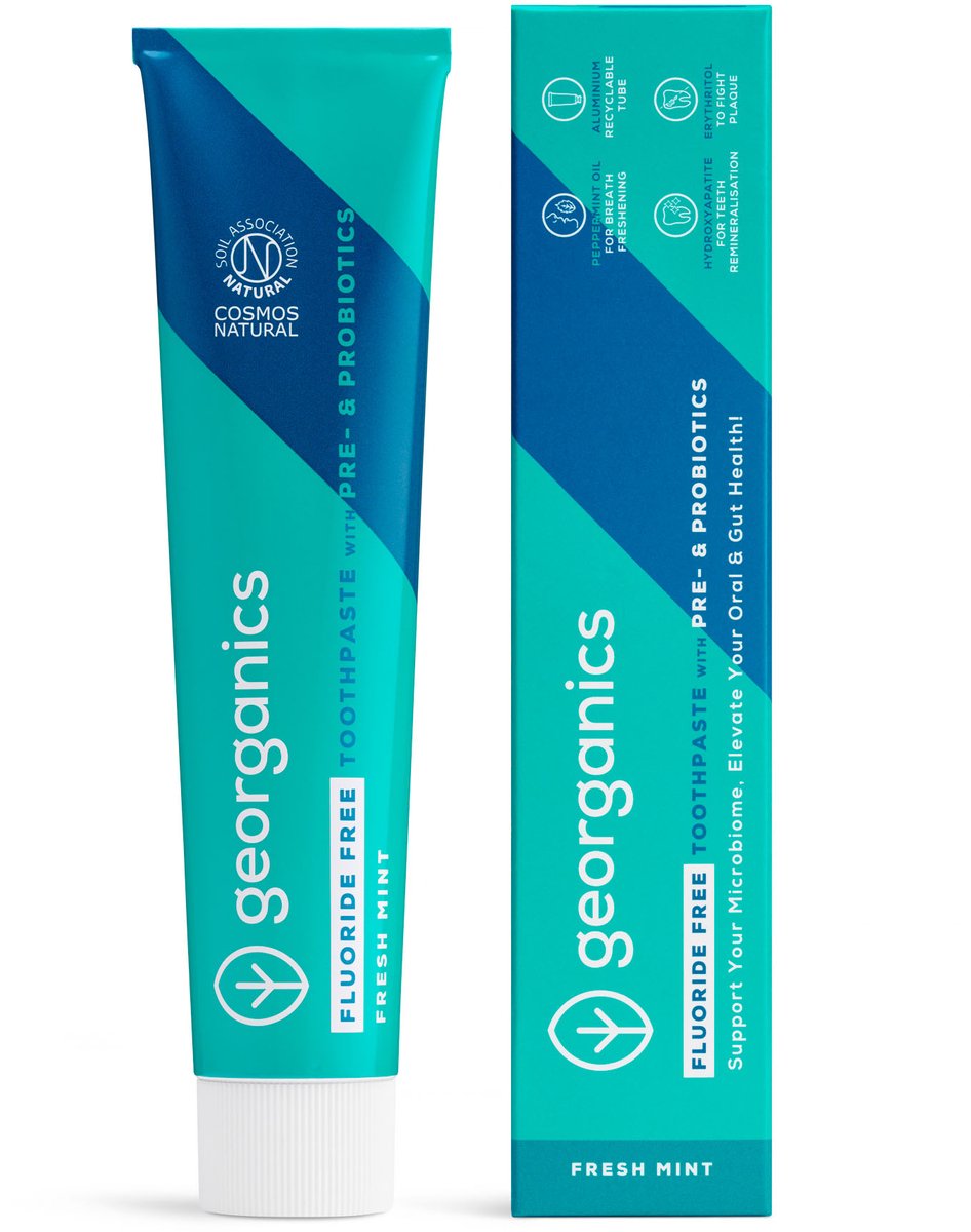 Georganics - Pre-and probiotic toothpaste with hydroxyapatite - Fresh Mint - Zonder Fluoride