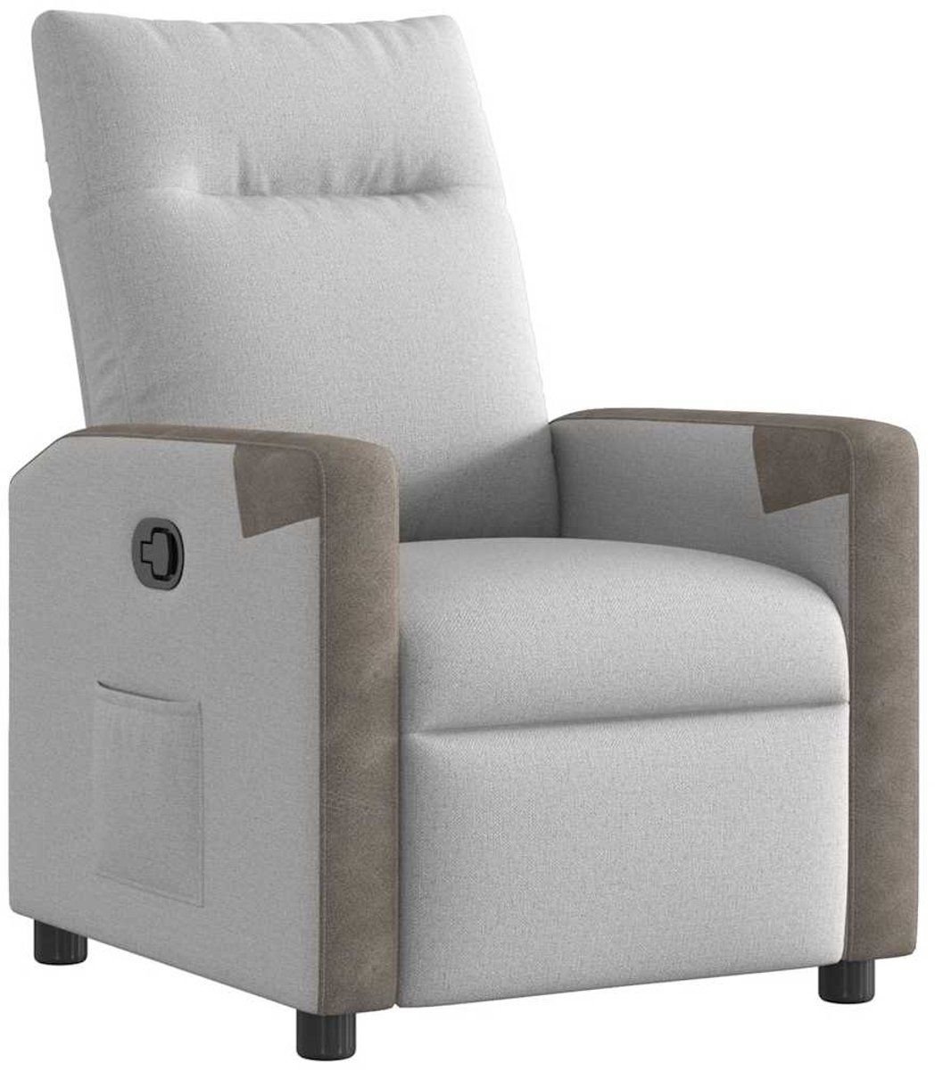 vidaXL Fauteuil - verstelbaar - stof - wolk - grijs wolk grijs