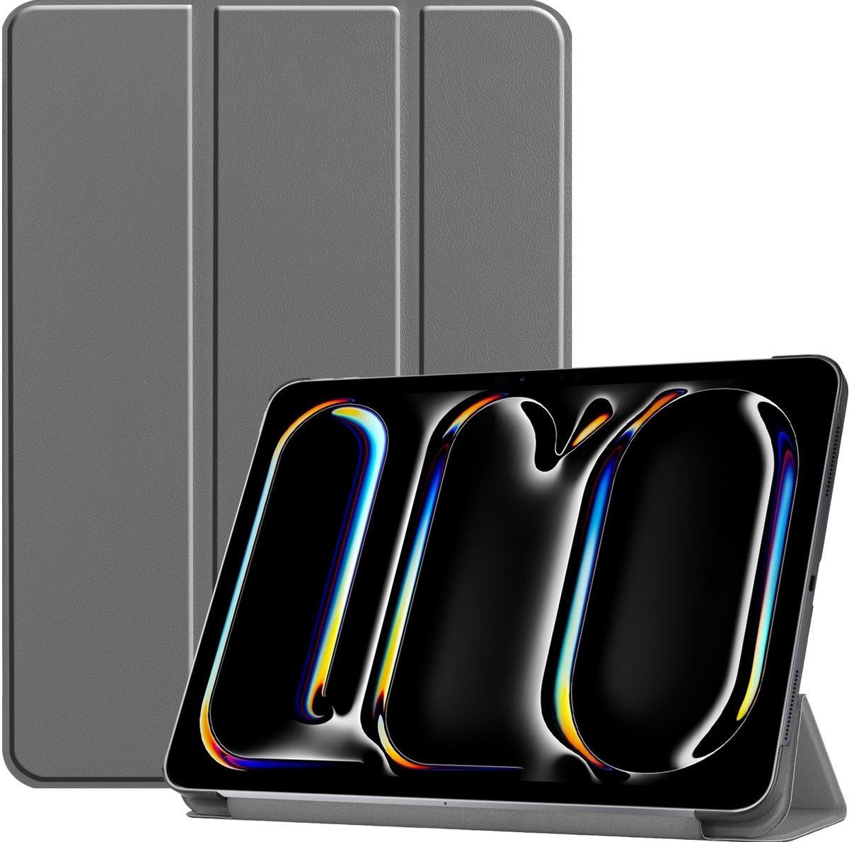 Mobigear Tablethoes geschikt voor Apple iPad Pro 11 Inch (2025) Hoes | Mobigear Tri-Fold Bookcase - Grijs