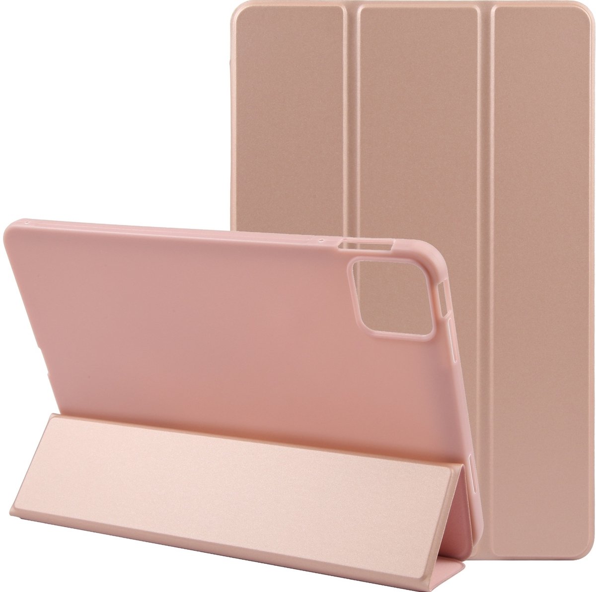 Mobigear Tablethoes geschikt voor Apple iPad Pro 13 Inch (2025) Hoes TPU,Kunstleer | Mobigear Tri-Fold Gel Bookcase - Roségoud