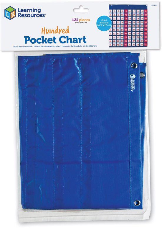 Learning Resources Tableau 100 pochettes - Sac suspendu 100 champs avec pochettes transparentes