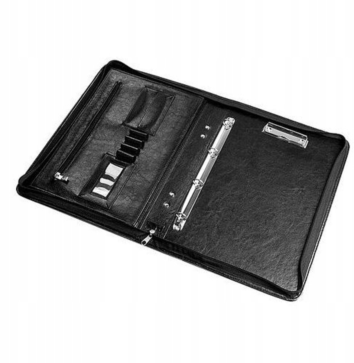 Panta Plast A4 Aktetas Zwart - Ecoskin Organizer met Rits