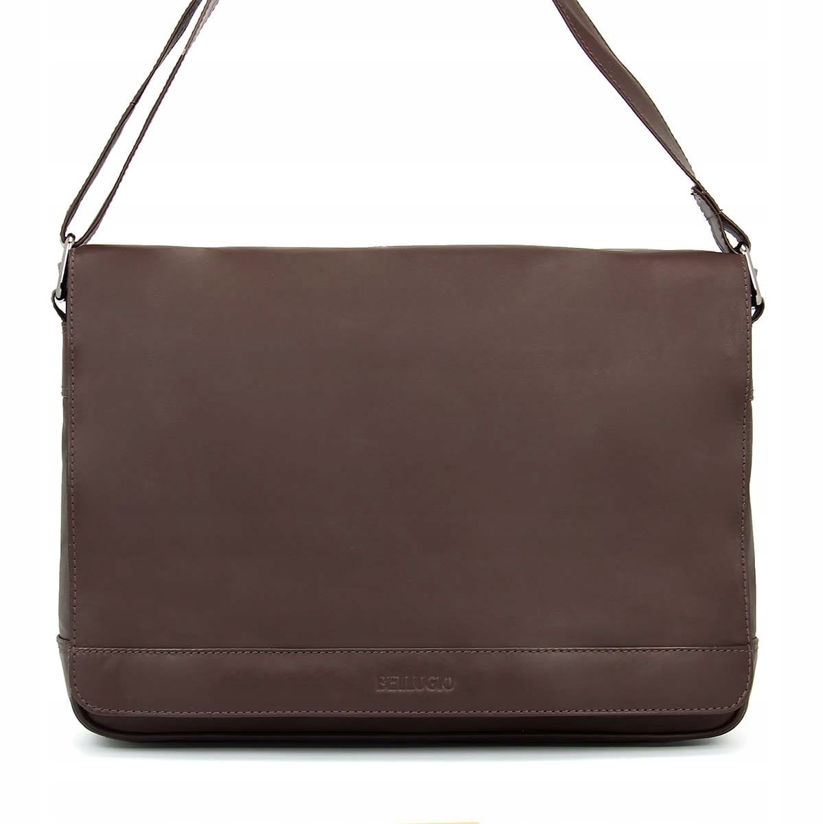 Bellugio Laptoptas Heren - Donkerbruin - Echt Leer