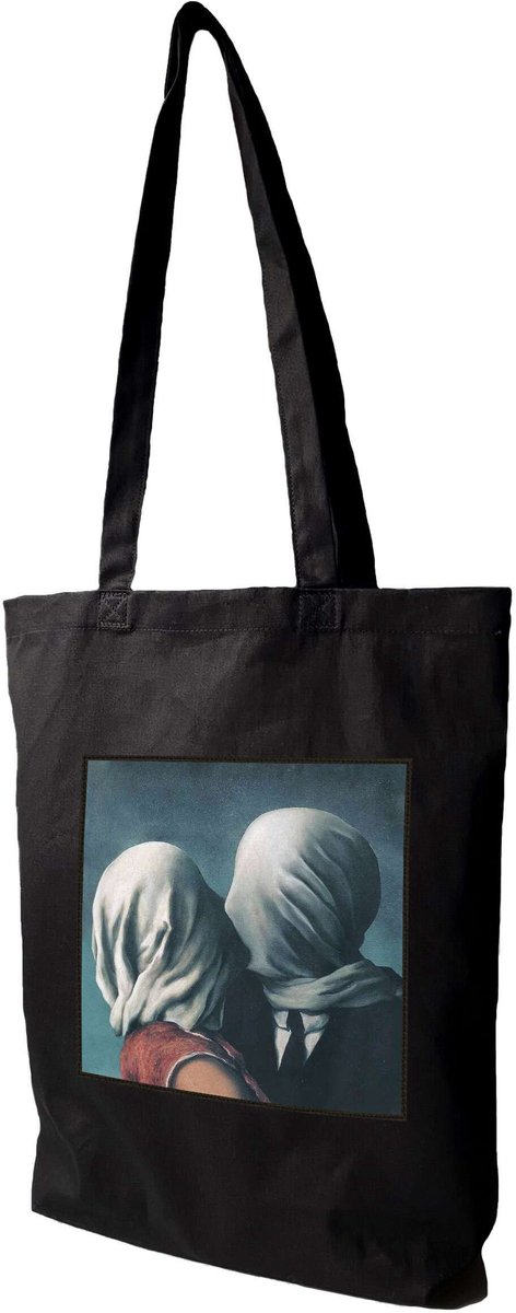 Shopper Tas met Magritte 'Geliefden' Print - Katoen
