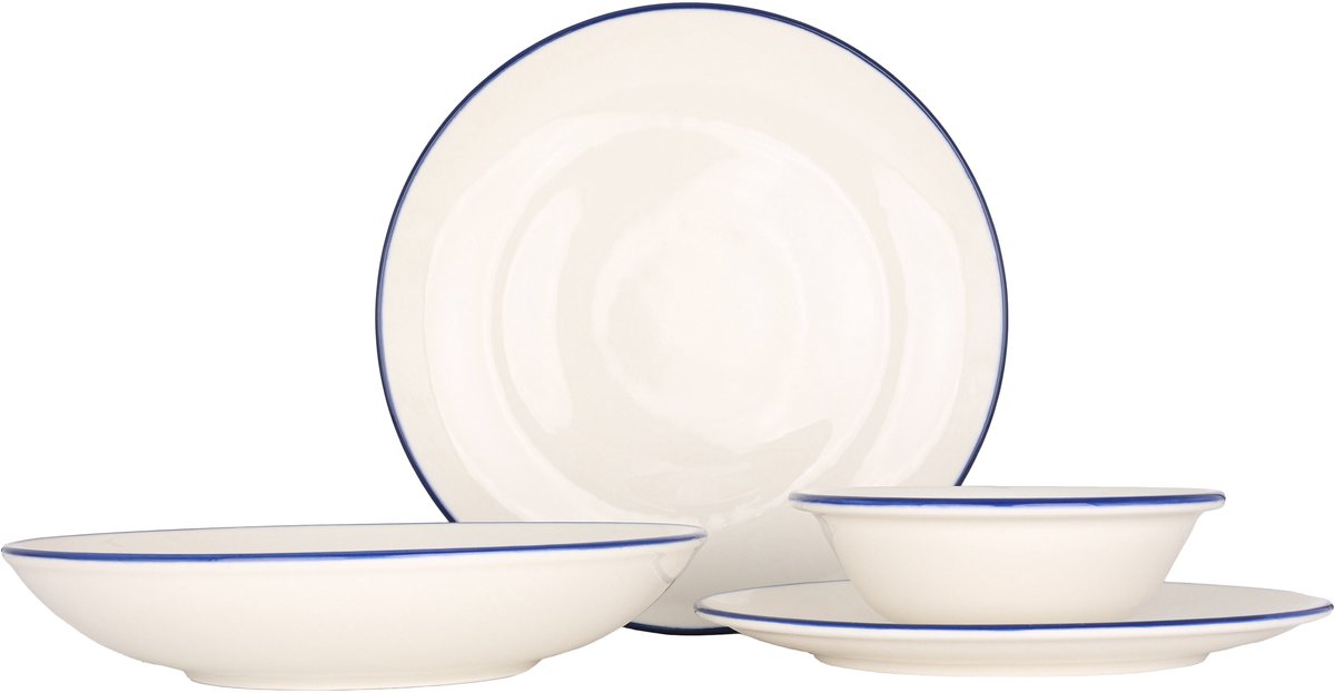 Bonna Serviesset (Large) - Linea Blue - 24 delig - 6 persoons - Porselein
