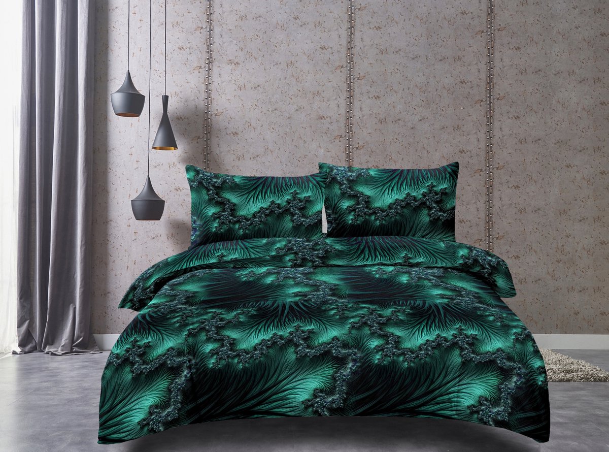 Dekbedovertrekset 200x220cm Boho Style Groen 3-delig