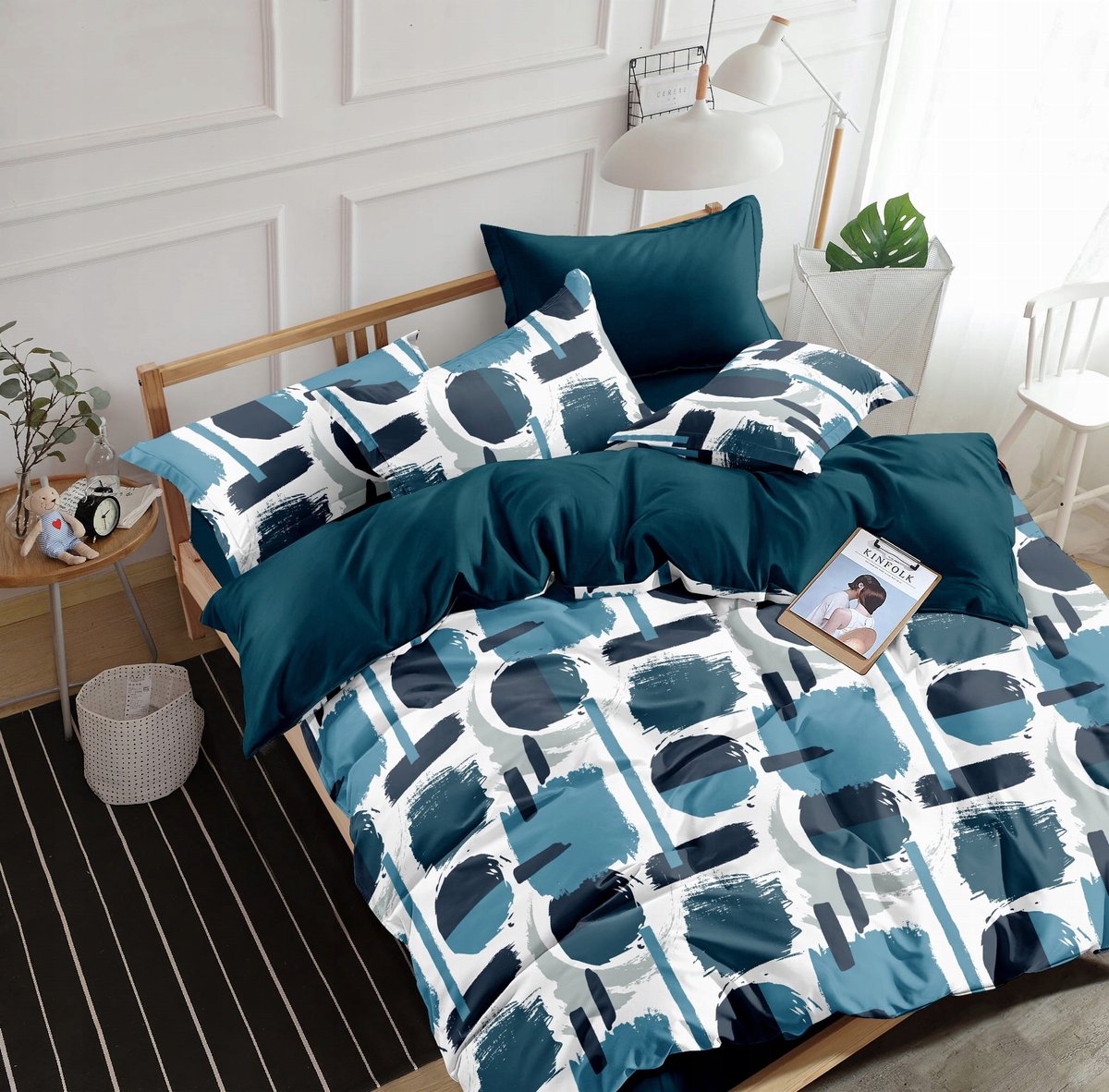 Moderne beddengoedset 200x220 cm - Stippen, Strepen & Cirkels
