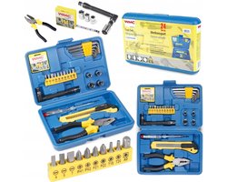 24-delig Gereedschapset in Koffer - Tang, Bits, Inbussleutels, Dopjes