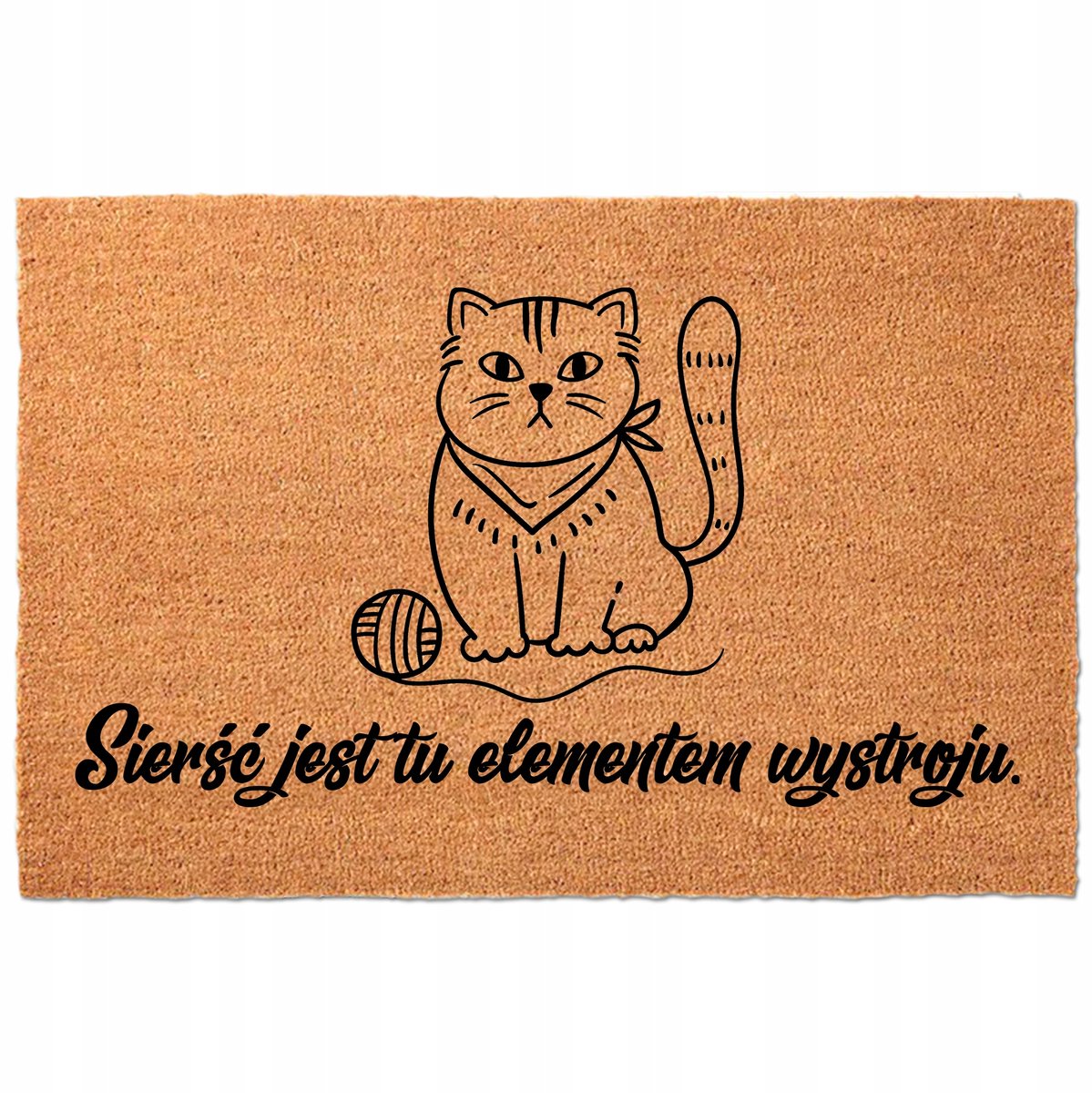 Kokosmat Beż 40x60cm - Humoristische "Haren zijn decoratie" Deurmat