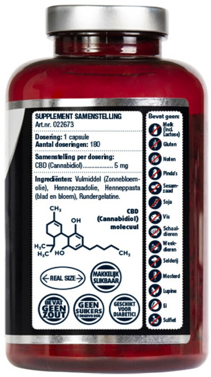 Lucovitaal - CBD Cannabidiol 5 mg - 2 x 180 capsules - Voordeelverpakking