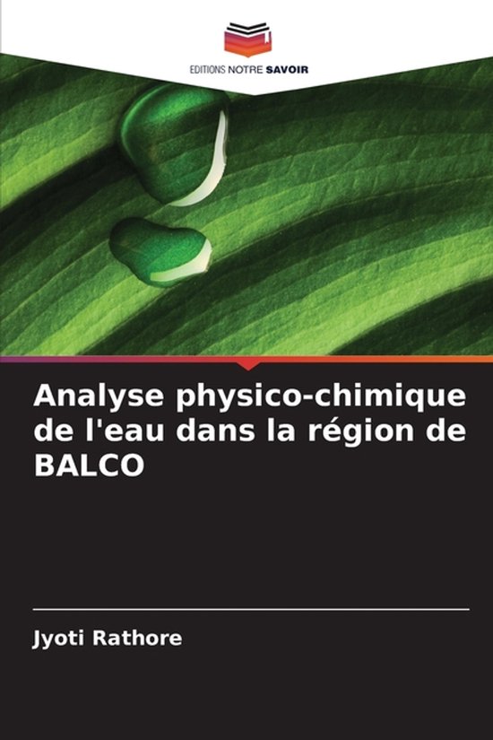 Analyse physico-chimique de l'eau dans la région de BALCO - cover