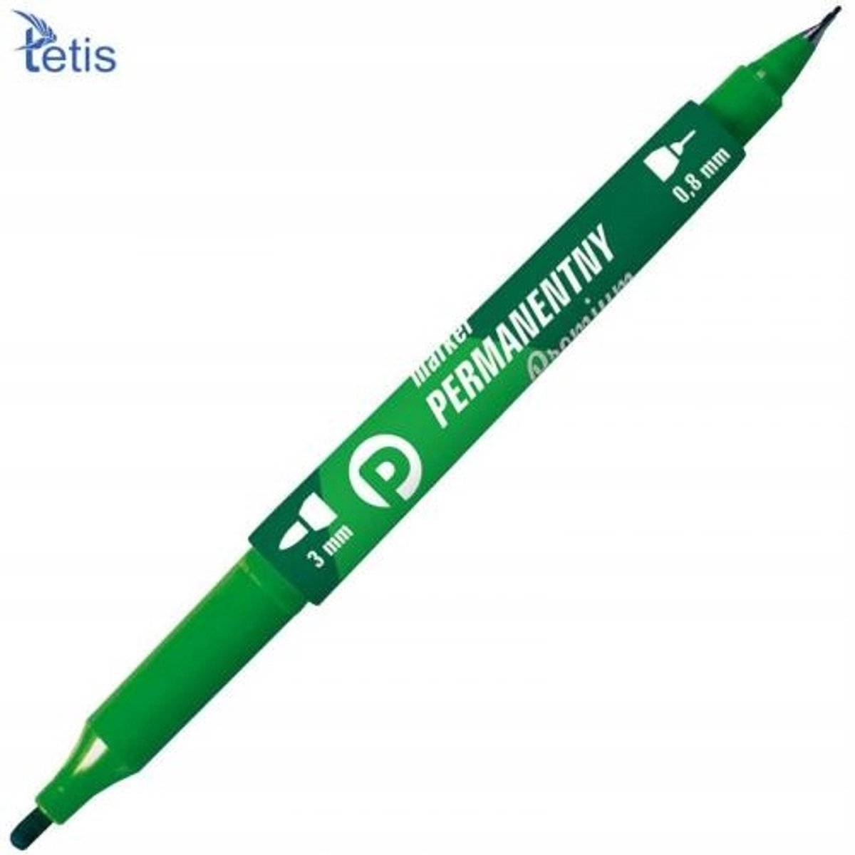 TETIS Dubbelzijdige Permanente Marker Groen KM501-Z2 0,8/3mm