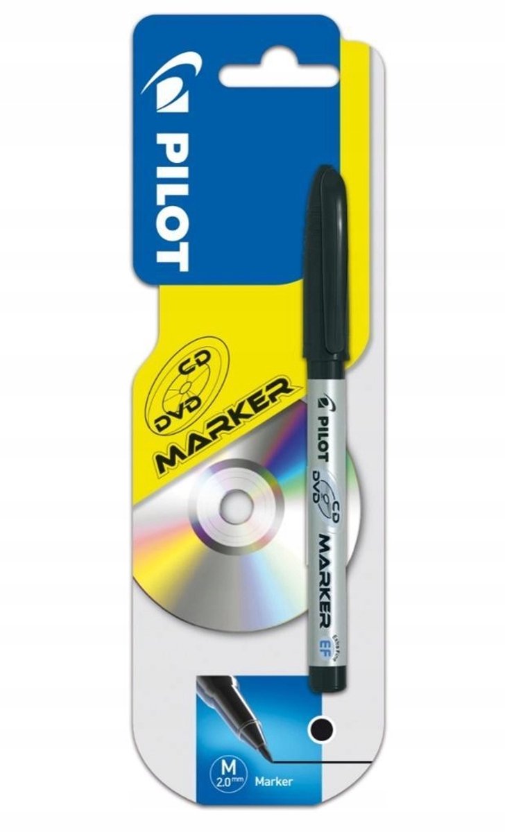 PILOT Permanente Marker Zwart voor CD/DVD - Kantoor & School