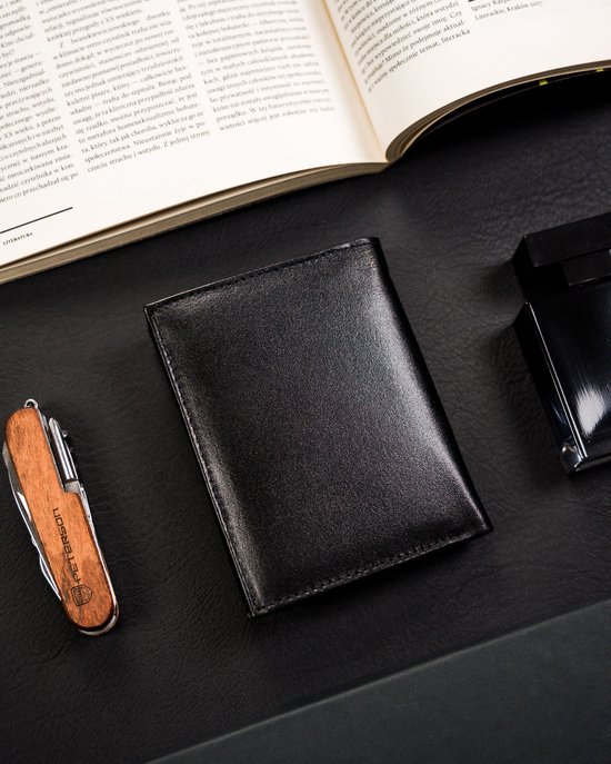 Leren herenportemonnee 5 pasjes | Zwart - | YOUR BAG FOR LIFE Leren herenportemonnee 5 pasjes | Zwart - | YOUR BAG FOR LIFE
