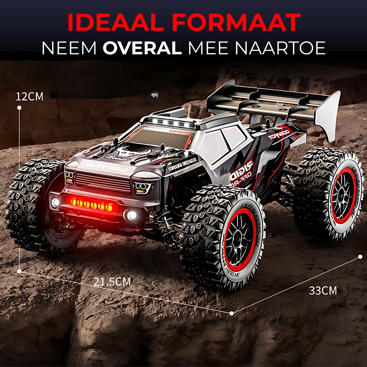 DreamGoods Bestuurbare RC Auto - 80km/h - Limited Edition - Top Speed Race Auto - 1:20 Offroad Drift Car - 300 m Afstandbestuurbaar - Radiografisch - Waterdicht - Bestuurbare Auto voor Buiten - RC Auto Volwassenen - voor Jongens — afbeelding 10