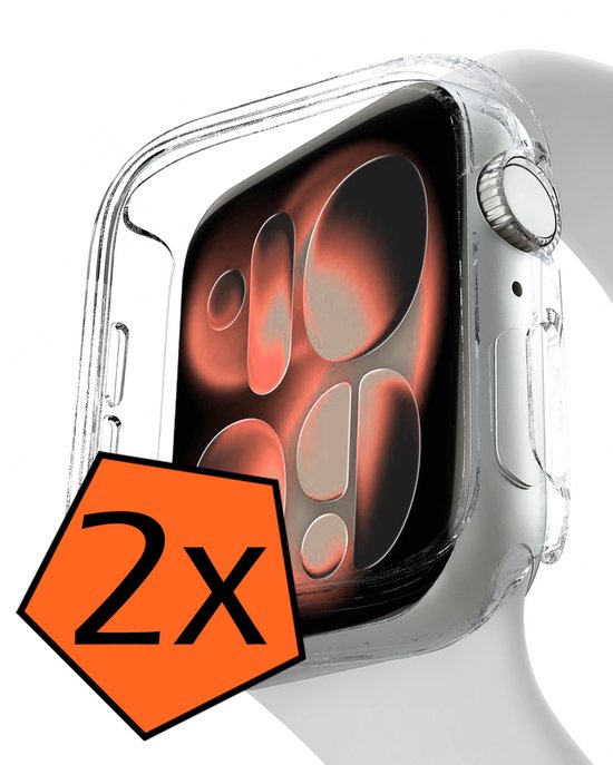 Transparante Apple Watch hoes met "2x" opdruk.