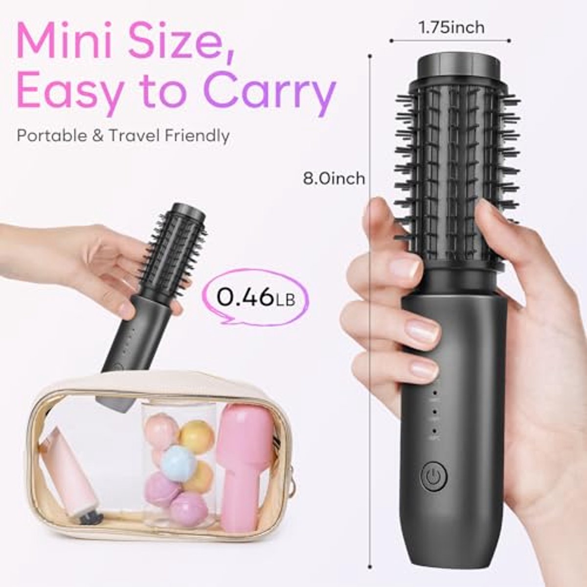 Draadloze Mini Krultang Draadloze Reiskrultangborstel met - afbeelding 3