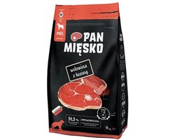 Pan Mięsko - Droogvoer voor Honden - Rund & Geit - Compleet & Natuurlijk - Ondersteunt Spijsvertering - Graanvrij - 9 kg