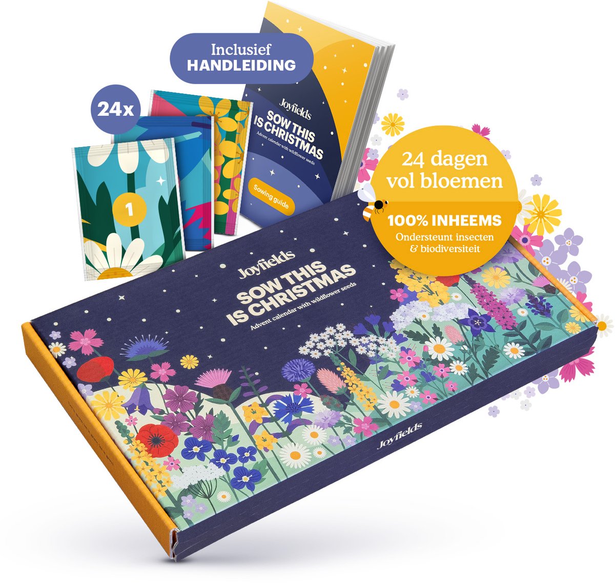 Bloemzaden Adventskalender - Sow this is Christmas - Aftellen naar Kerst met 24 Inheemse Bloemen - Duurzaam en betekenisvol Kerstcadeau