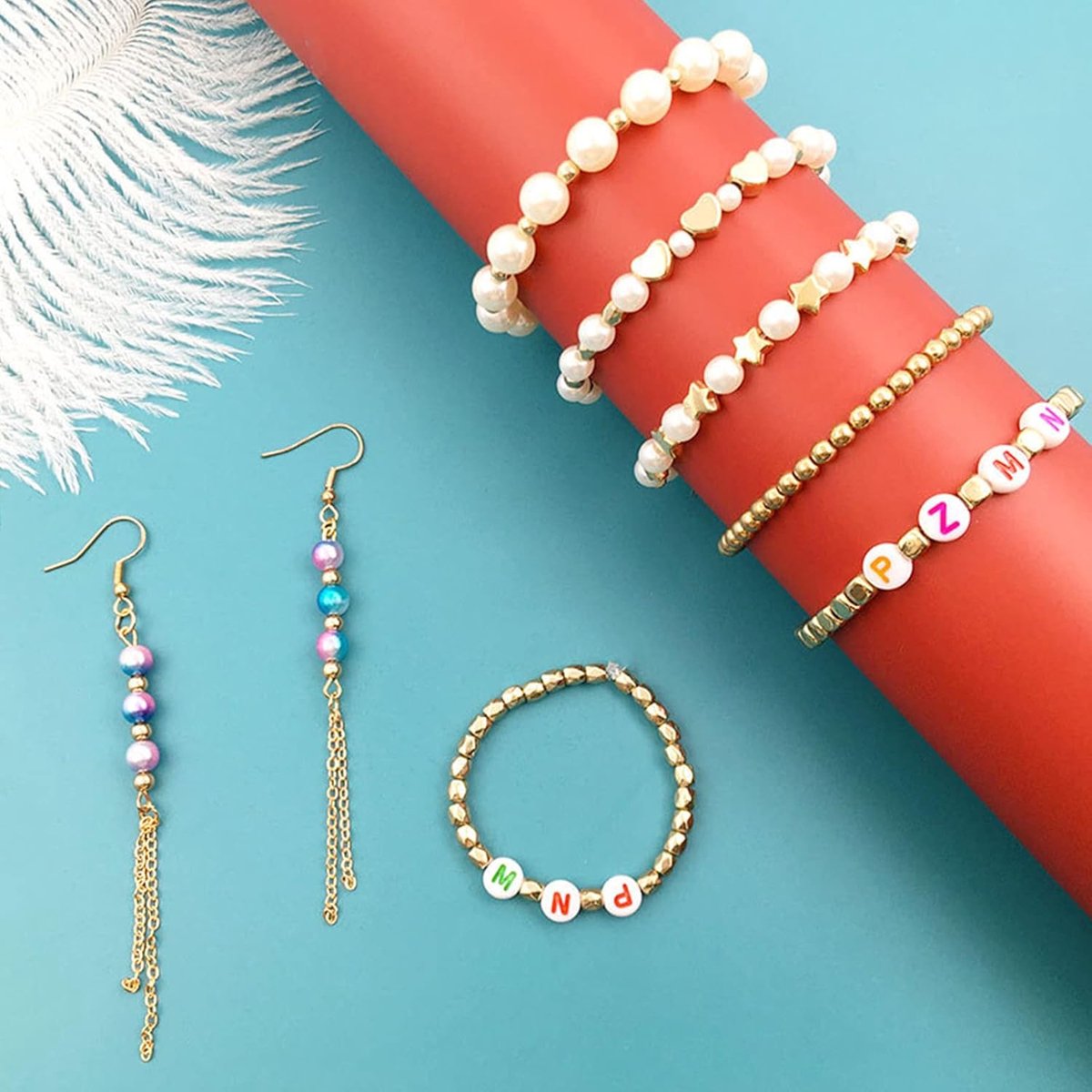 750-delige Kralenset - voor het maken van sieraden - Parels Kralen set - Kralenset in Diverse Maten - Vormen in Handige Sorteerdoos - voor het zelf maken — afbeelding 3