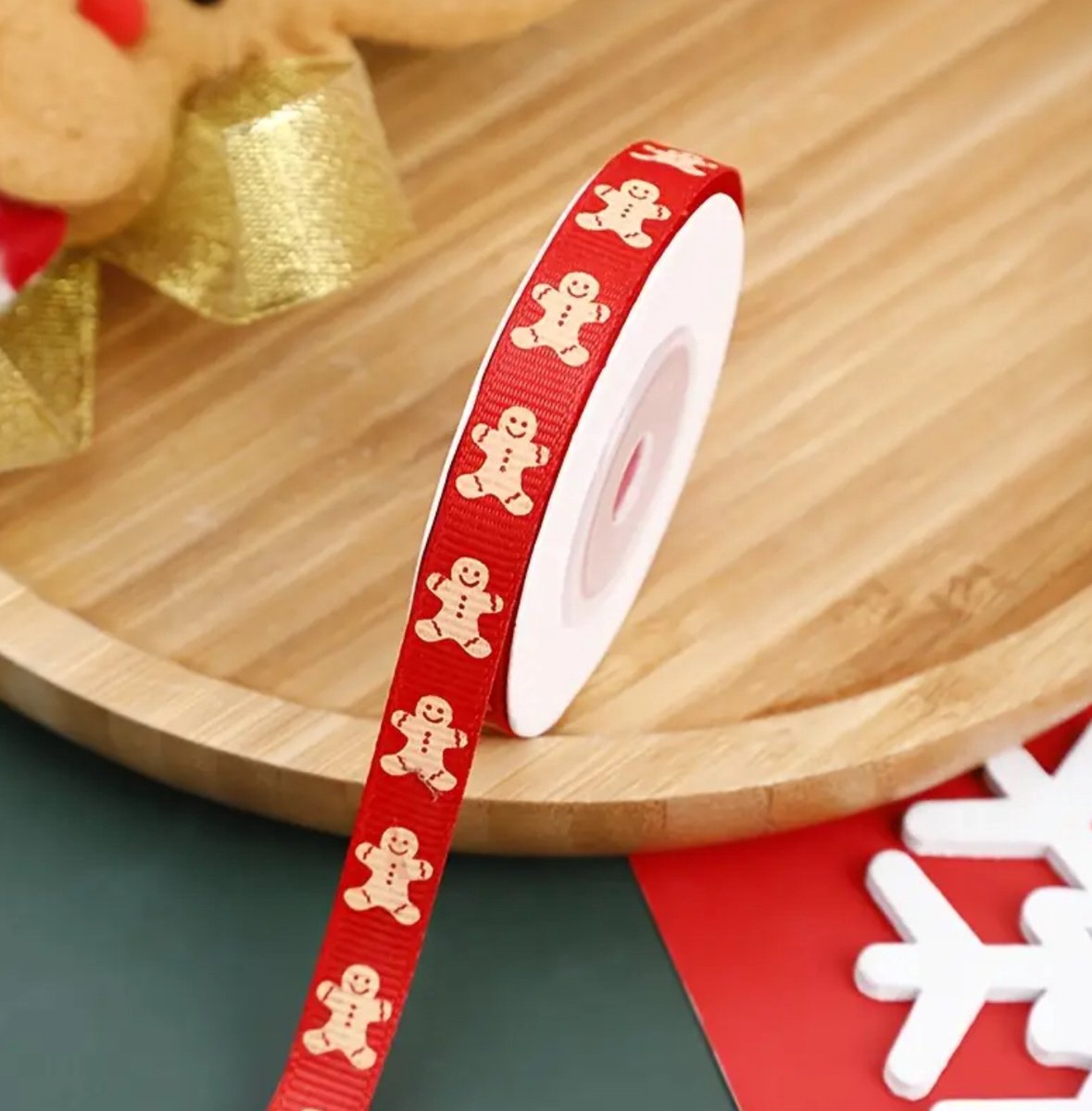 Kerst lint koek mannetjes 5 meter - cadeau - kerst - versiering- lint