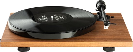 Pro-Ject E1 BT AT3600L Voorversterkte Bluetooth Platenspeler – Hoogwaardig Geluid – Direct Speelklaar – Naadloze Streaming – Walnoot