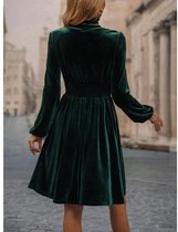 Yutdeng Elegante partyjurk voor dames, fluweel, V-hals, lange mouwen, mini- jurk, cocktailjurk, avondjurk, bodyconjurk met split, strakke feestelijke winterjurk, roze, S