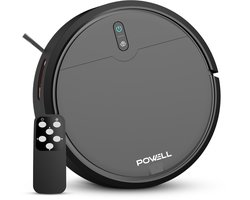 Powell Robotstofzuiger - Robotstofzuiger met Dweilfunctie - Robotstofzuiger met Laadstation - Robot Stofzuiger - Dweilrobot - Zwart